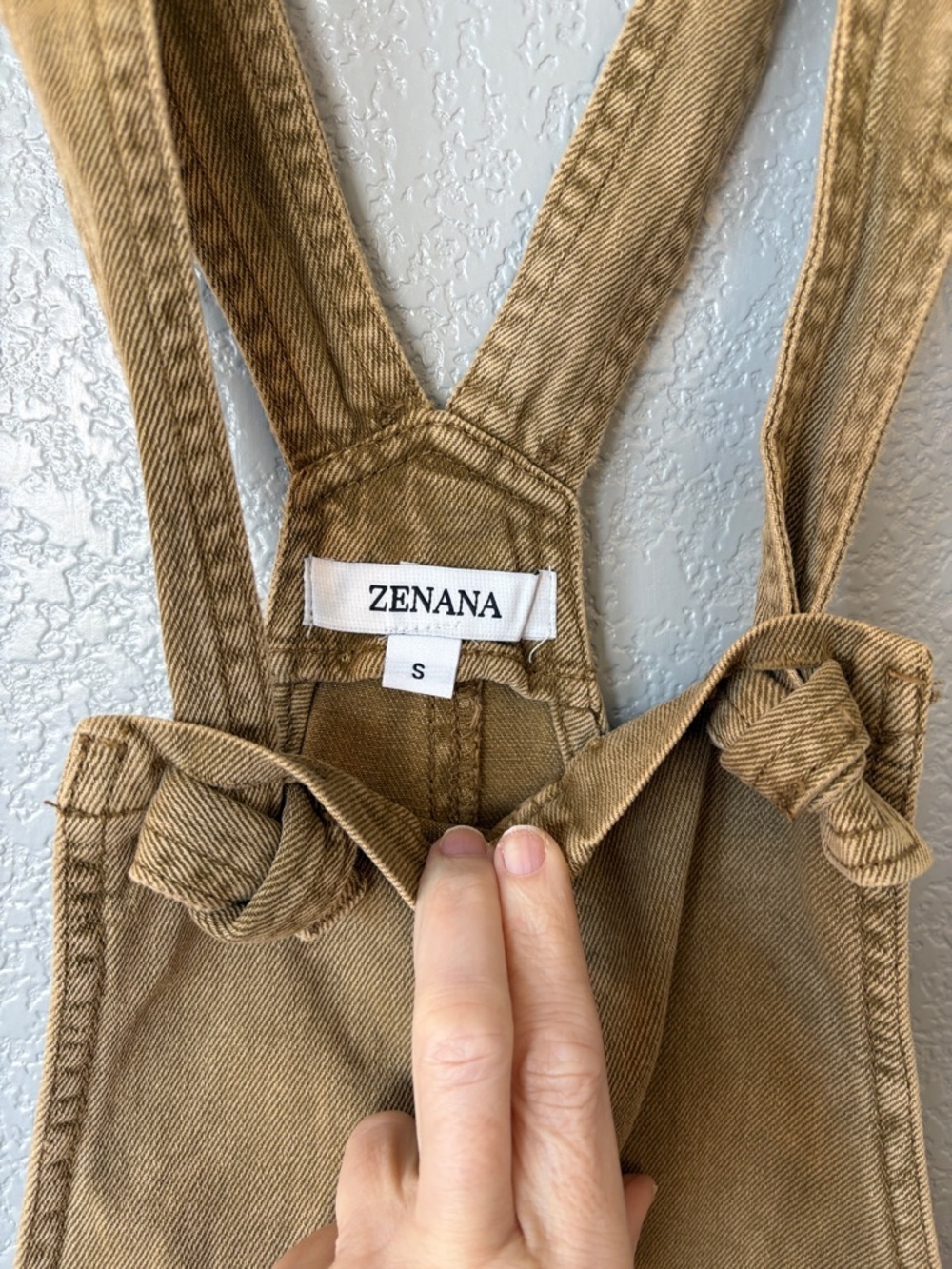 Zenana Outfitters Olive-Brown Cotton Denim Overall Dress - Picture 6 of 13